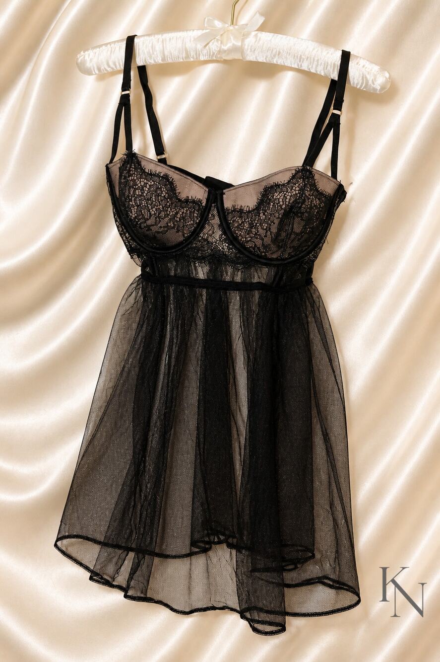 Victoria’s Secret black lace babydoll — new without tags